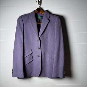 RARE: Ralph Lauren Blazer, Sz 6 Vintage 100% Lambswool, Equestrian Buttons